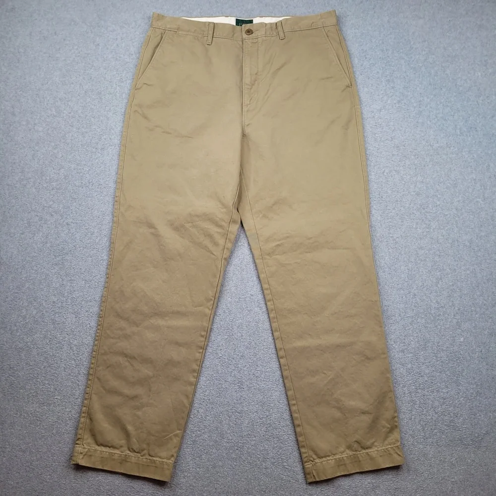 J. Crew Oarsman Broken In Straight Pants Mens 34x30 Khaki Tan Chino Cotton